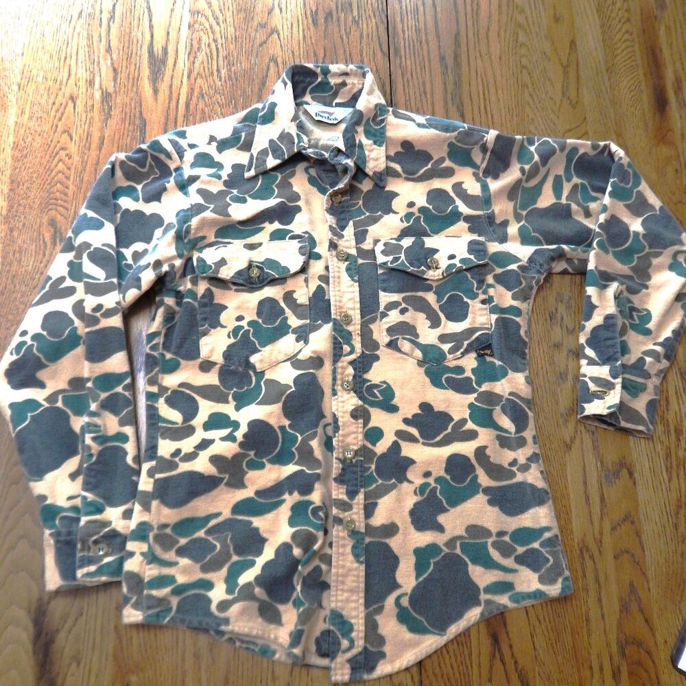 Vintage DuxBak Flannel Shirt Camouflage Size Small Men